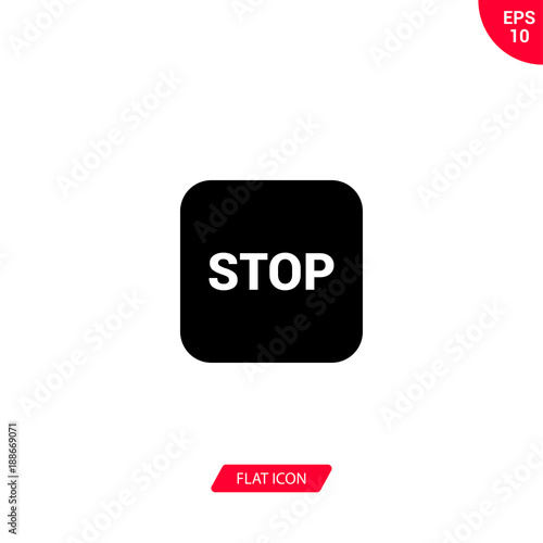 Stop vector icon
