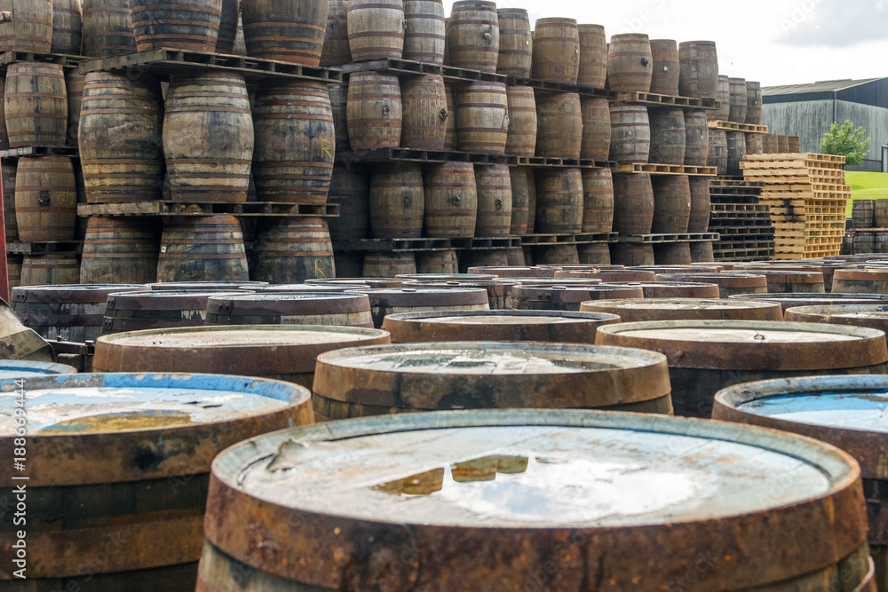 A stack of barrels