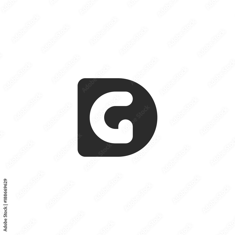 Monogram logo made from black letters D and G Monogram logo made from black letters D and G