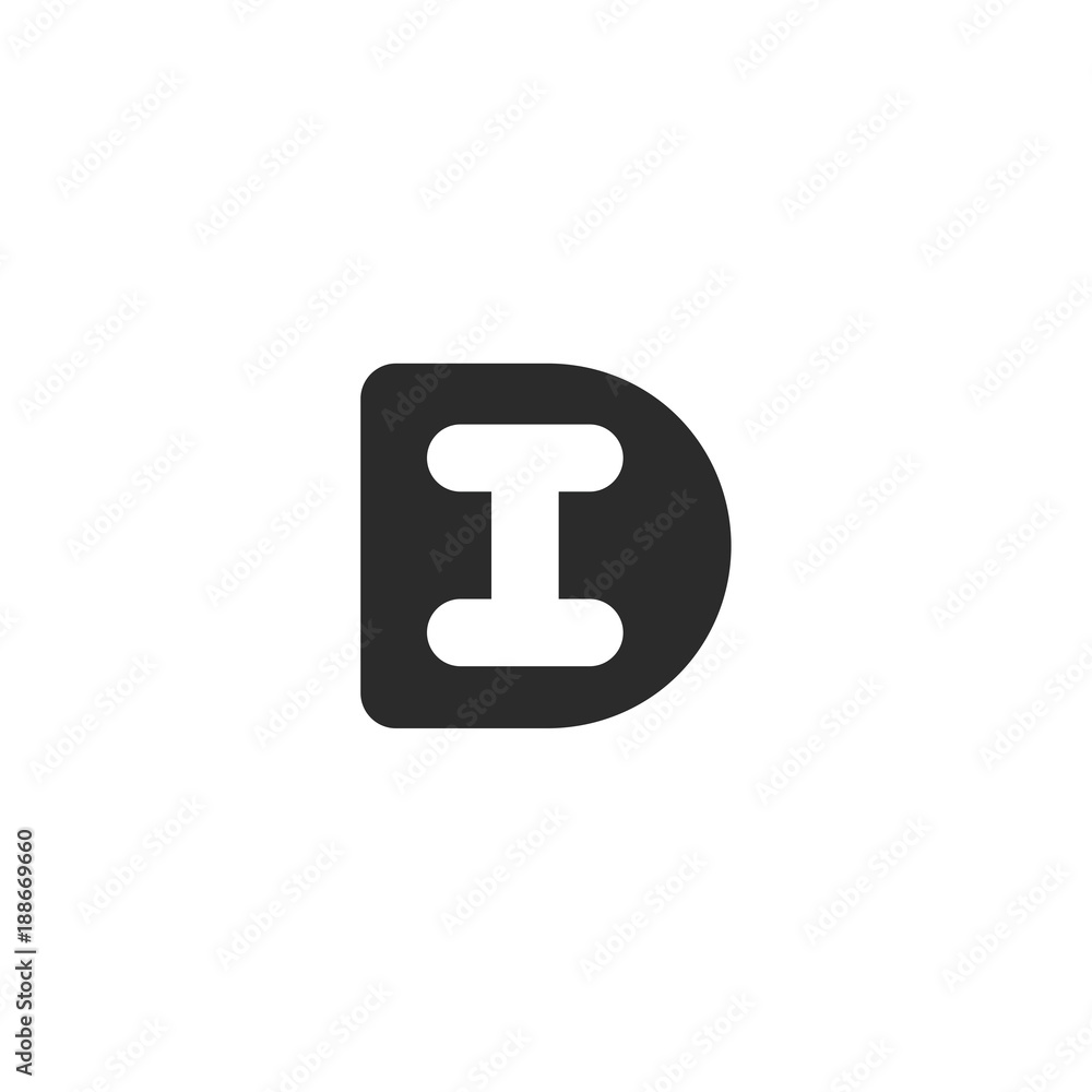 Monogram logo made from black letters D and I Monogram logo made from black letters D and I
