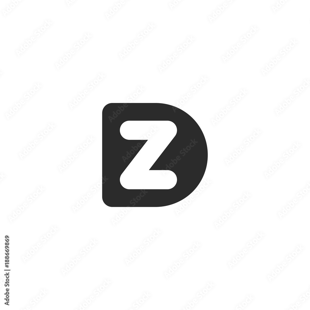 Monogram logo made from black letters D and Z Monogram logo made from black letters D and Z