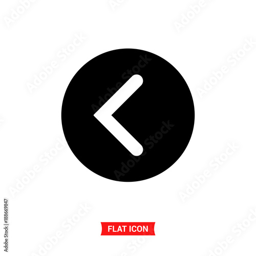 Back vector icon, left arrow symbol