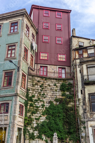 Tenement houses on Mouzinho da Silveira Street in Porto, Portugal photo