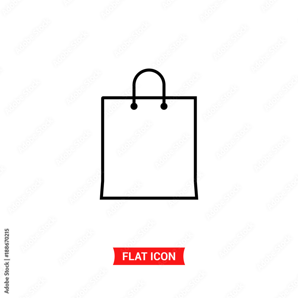 Bag vector icon, shopping symbol Bag vector icon, shopping symbol