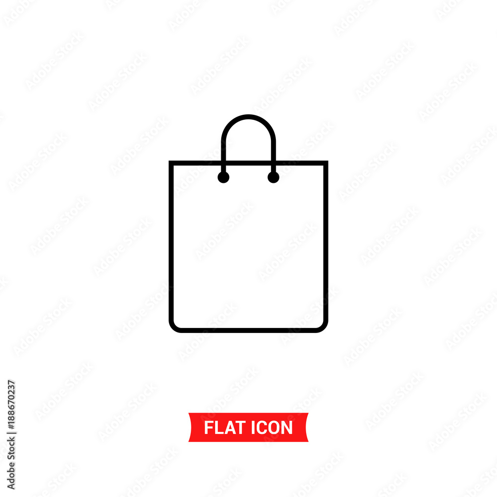 Bag vector icon, shopping symbol Bag vector icon, shopping symbol