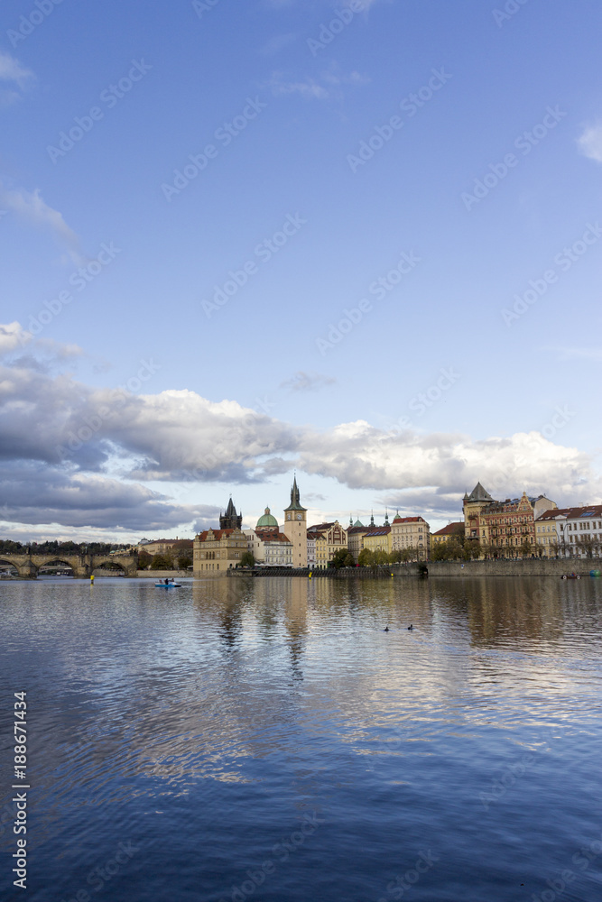 Charles Bridge with the Vltava river in Prague Charles Bridge with the Vltava river in Prague