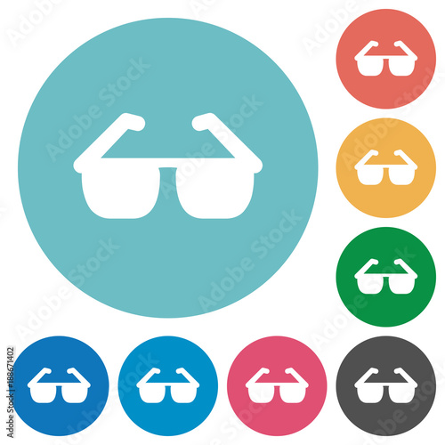 Sunglasses flat round icons