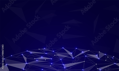 Blockchain network concept , Distributed ledger, computer connection technology, matrix coded background.
