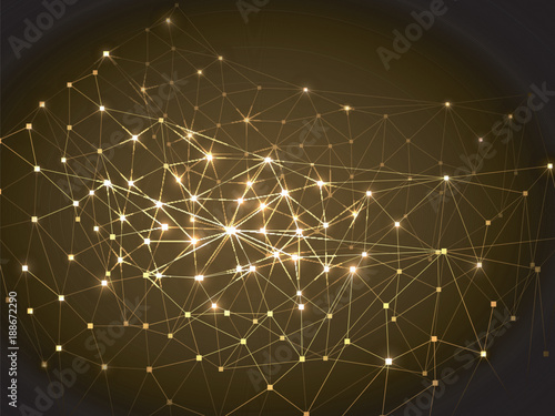 Blockchain network concept , Distributed ledger, computer connection technology, matrix coded background.