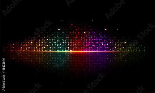 Shiny colorful musical beats on glossy black backgrond.