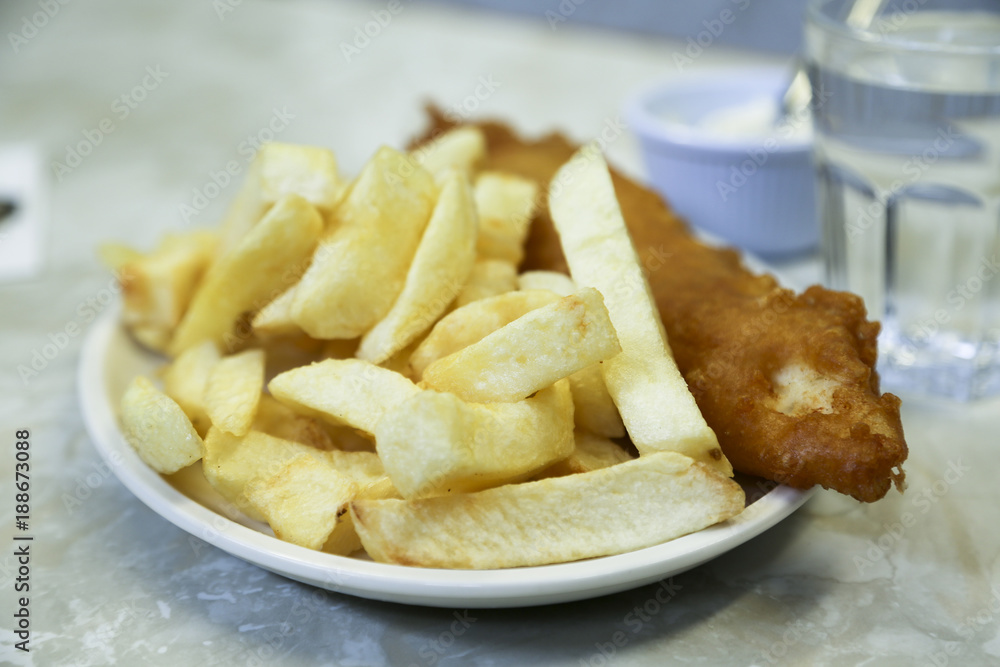 Traditional fish and chips Traditional fish and chips