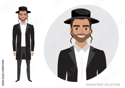jew vector character isolated on white background