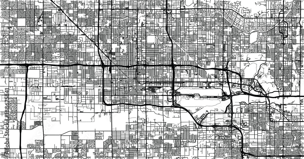 Naklejka premium Urban vector city map of Phoenix, Arizona, USA