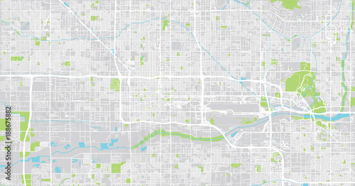 Urban vector city map of Phoenix, Arizona, USA