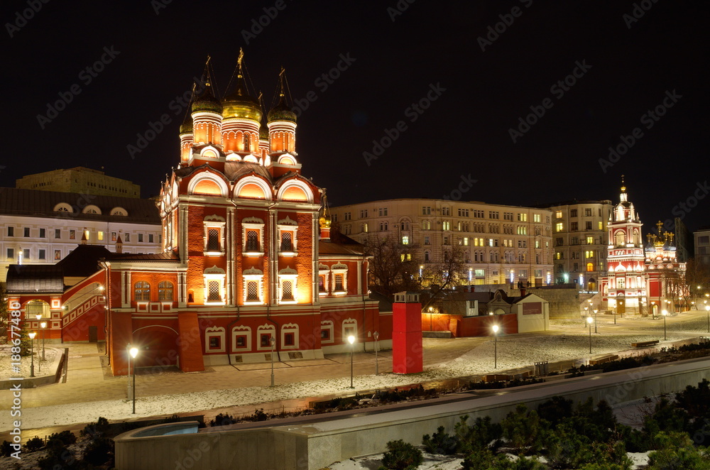 Evening view of the Cathedral of the Mother of God icon Evening view of the Cathedral of the Mother of God icon