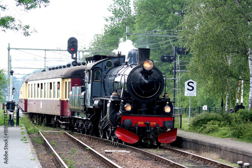 Oldfashioned train on rails in South Limburg