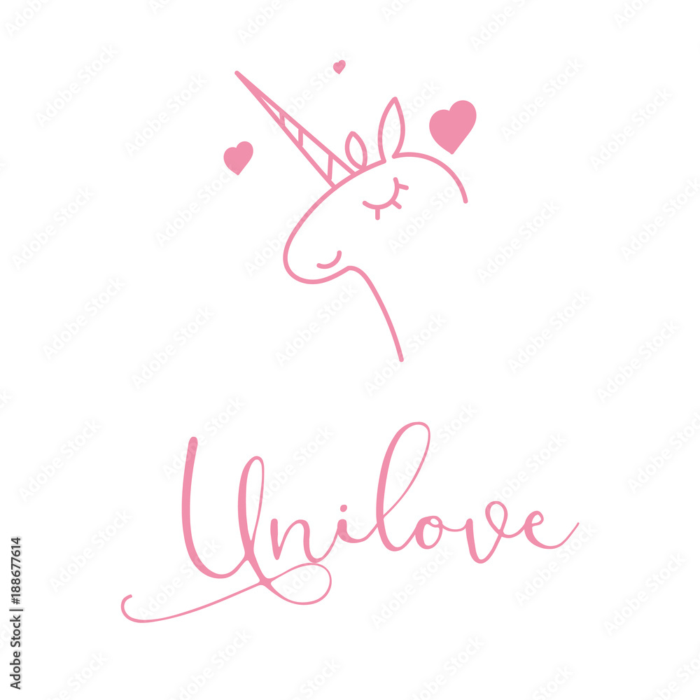 Romantic Valentines day love greeting card with cute unicorn. Vector illustration - love day. Card for February 14. The inscription Unilove. Be my valentine. Calligraphic inscription Romantic Valentines day love greeting card with cute unicorn. Vector illustration - love day. Card for February 14. The inscription Unilove. Be my valentine. Calligraphic inscription