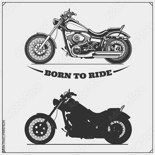 Leinwand Poster Set of motorcycles