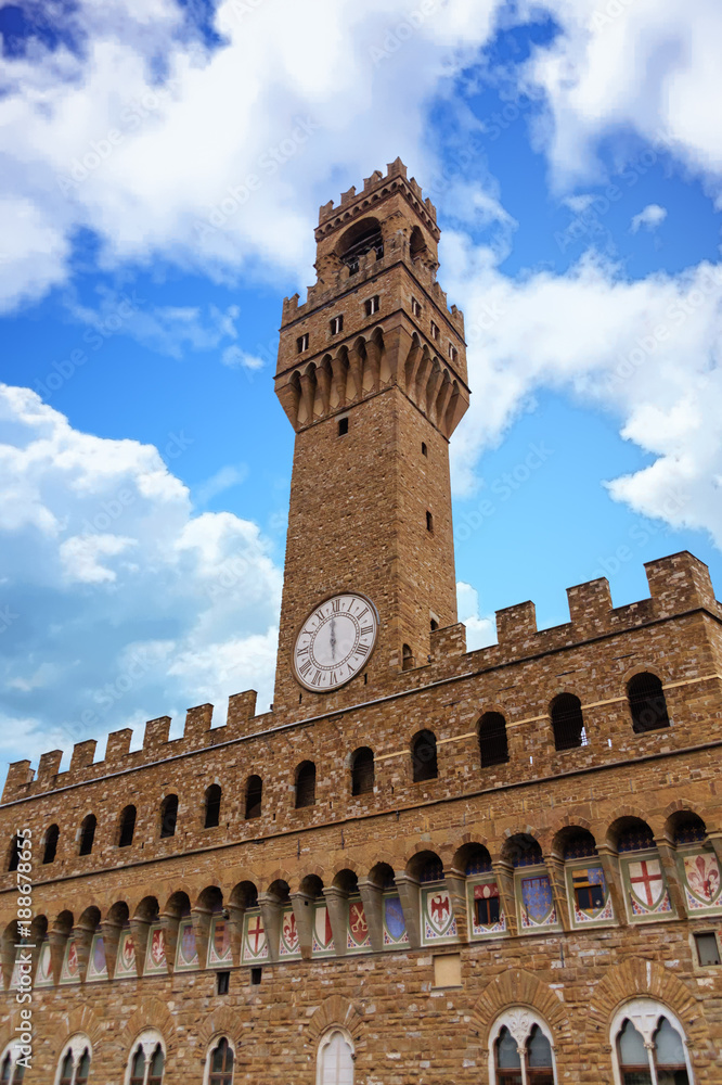 Clock Tower on Tuscan Castle