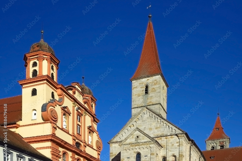 Stadtkirche, Basilika, Ellwangen, Baden-Württemberg, Deutschland Stadtkirche, Basilika, Ellwangen, Baden-Württemberg, Deutschland