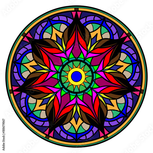 Fotografie Colorful mandala on a white background