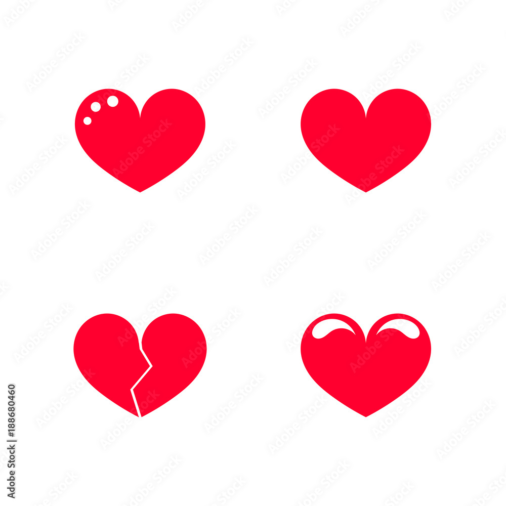 Red heart icons Red heart icons