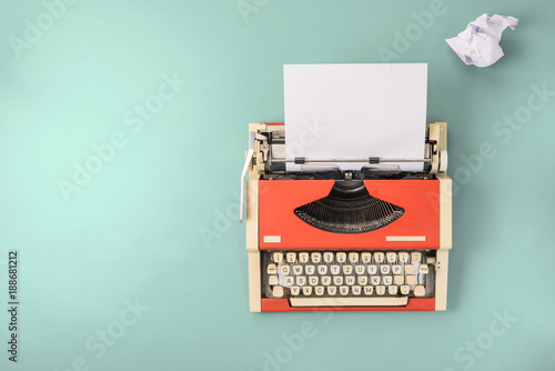 Red typewriter (top view)