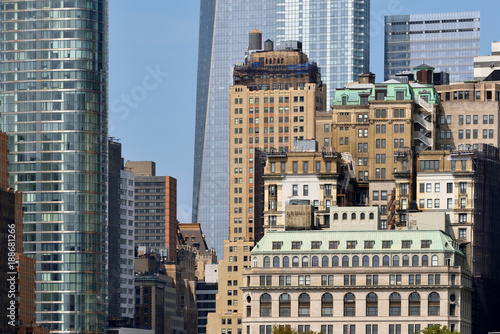 Modern Business Office and historic Buildings in Manhattan