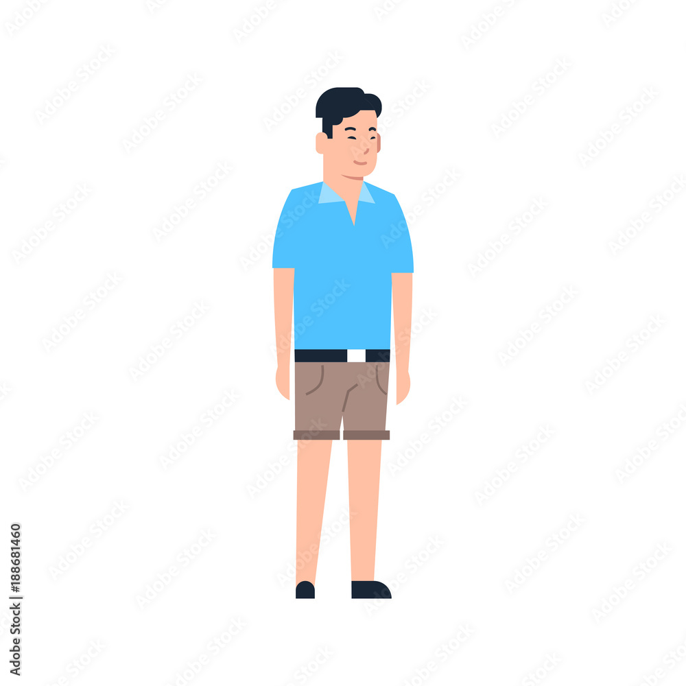 Young Asian Man Chinese Or Japanese Male Wearing Casual Clothes Full Length Isolated Vector Illustration Young Asian Man Chinese Or Japanese Male Wearing Casual Clothes Full Length Isolated Vector Illustration