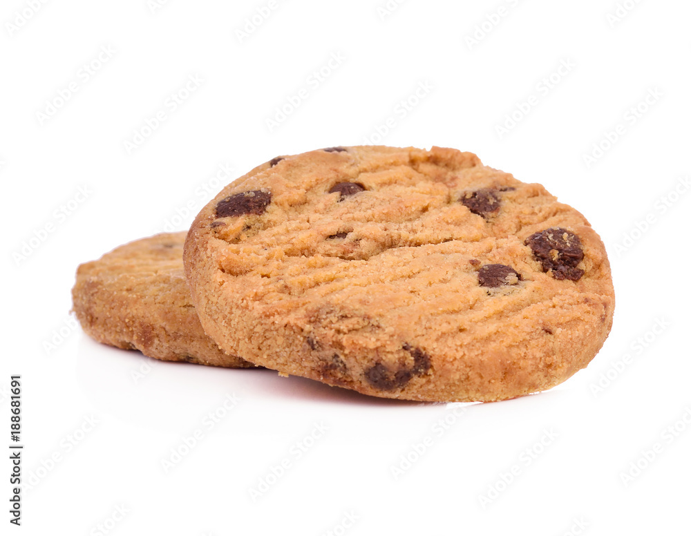 Chocolate homemade pastry biscuits isolated on white background Chocolate homemade pastry biscuits isolated on white background
