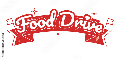 Food Drive charity movement, vector illustration