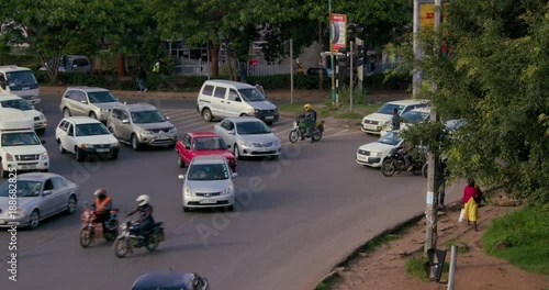 Traffic At Lusaka Rd & Mombasa Rd Roundabout; Nairobi Traffic; Nairobi, Kenya, Africa