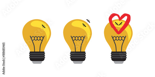 Love story between two mosquitoes in a light bulb