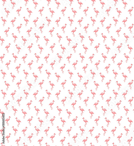 Vector print with pink flamingo. Pink flamingo background design for fabric and decor.