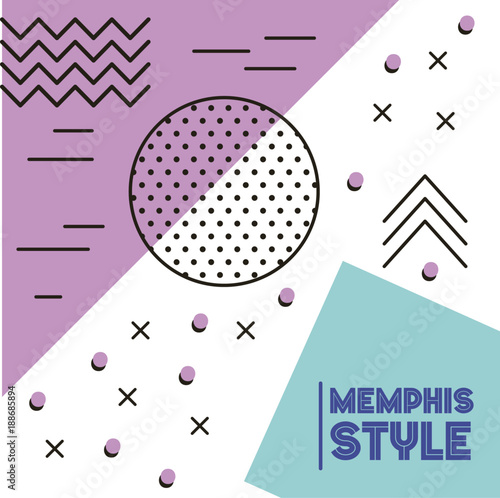 memphis style pattern geometric shapes abstract vector illustration
