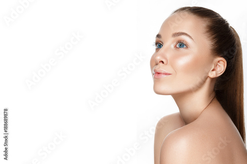Beautiful woman portrait with nude make up. © demidenko