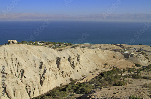 coast of the Dead Sea from the mountain top