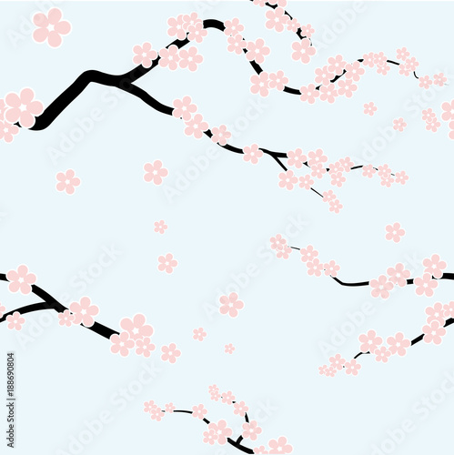 Vector Spring blossom seamless background