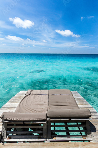 Seat at Maldives sea.