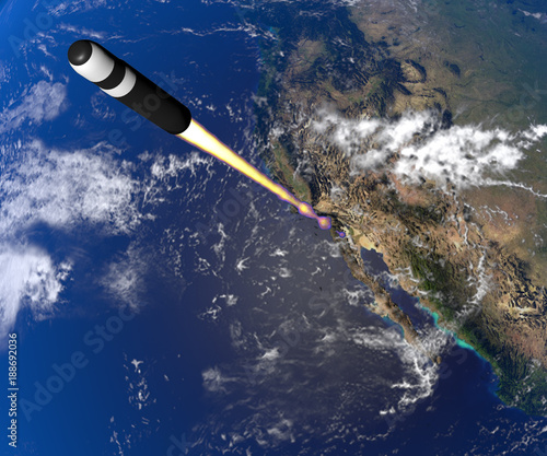 фотографія The launch and flight of an intercontinental ballistic missile over the territory of United States (USA)