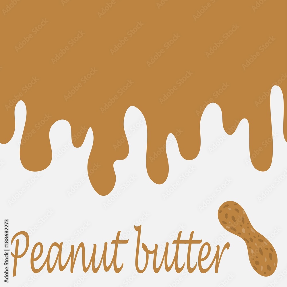 Drops of peanut butter. Vector seamless banner. Wrapping of packages Drops of peanut butter. Vector seamless banner. Wrapping of packages