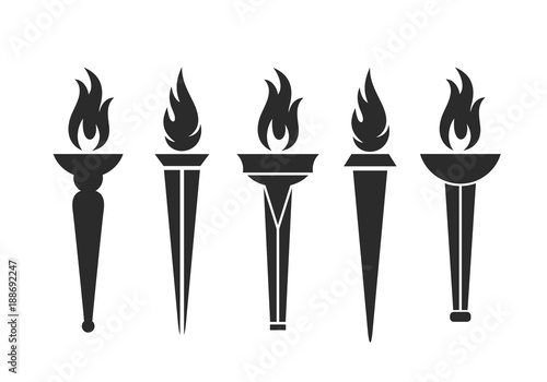 Torch logo. Isolated  torch on white background 