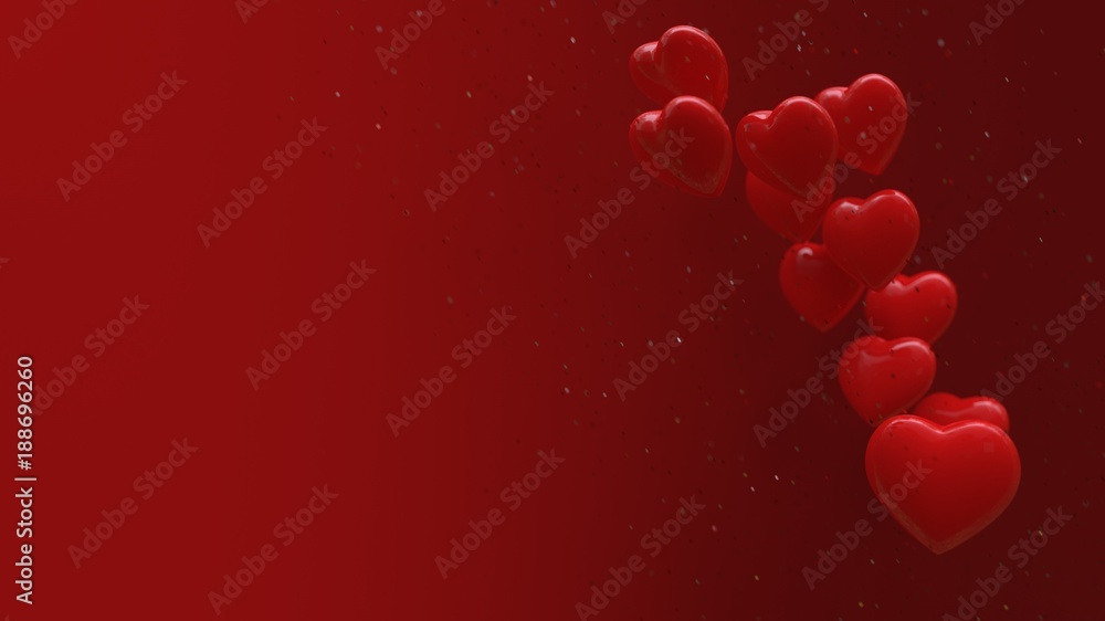 Valentine's day card work, 3d rendering
