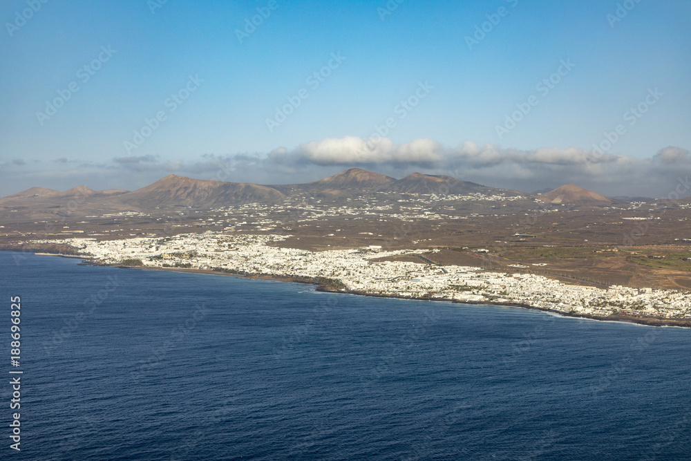 aerial view to island of Lanzarote