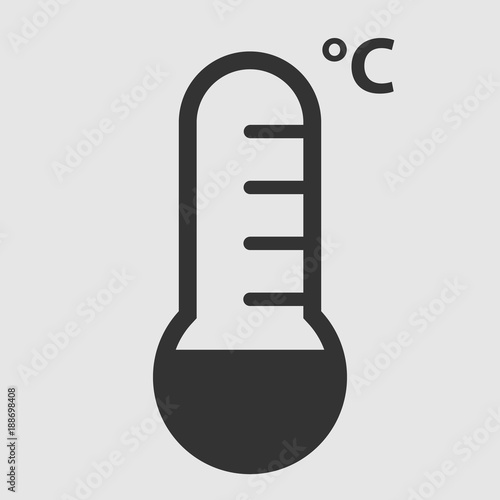 Black temperature icon on a white background. Vector icon.
