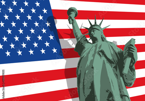 Statue de la liberté - New York - symbole - américain - État Unis - drapeau - monument © pict rider