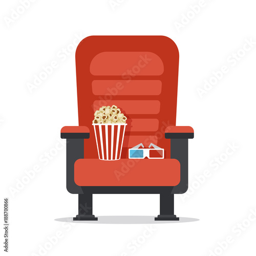 Cinema seat, isolated on white