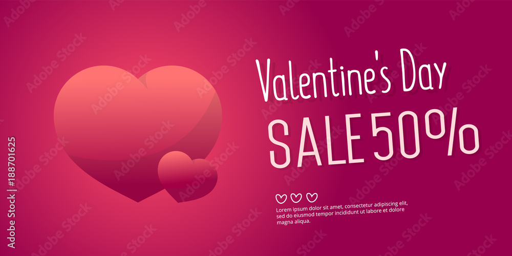 Valentine's Day Sale banner template design. 