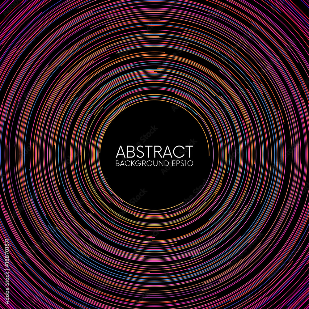 Abstract colorful random circular lines background - obrazy, fototapety, plakaty 