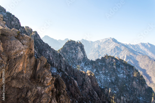 Panoramic and idyllic nature of South Korea, Seoraksan National Park, Pyeongchang